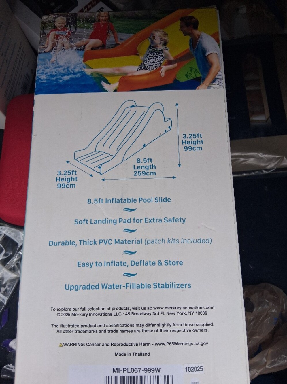 Inflatable Pool Slide - Yellow/Green/Orange - Picture 2 of 2